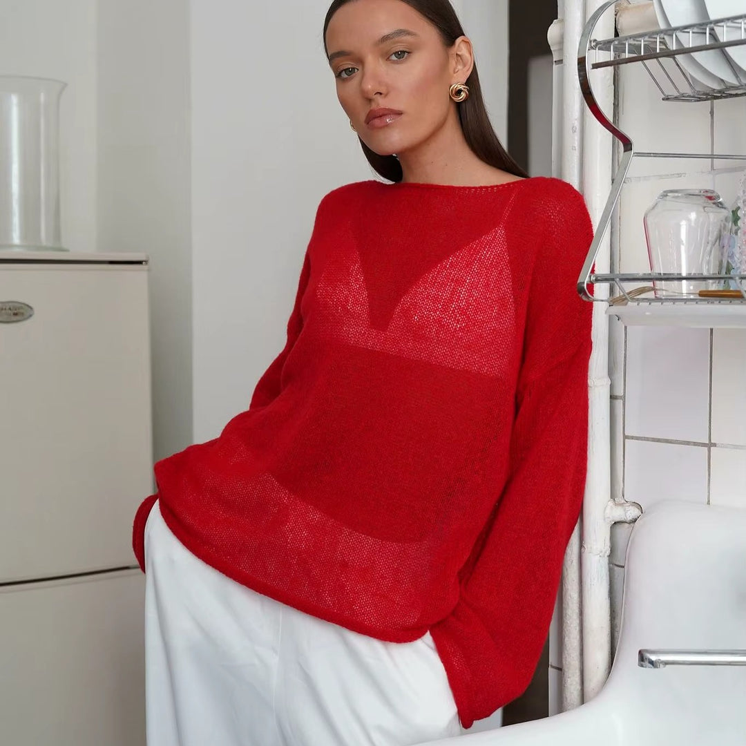 Aria Sheer Knit Pullover