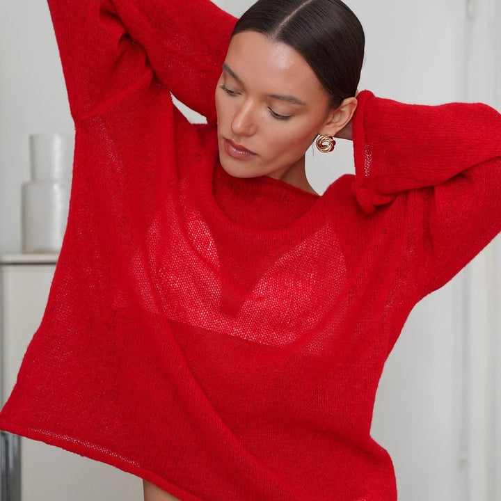 Aria Sheer Knit Pullover