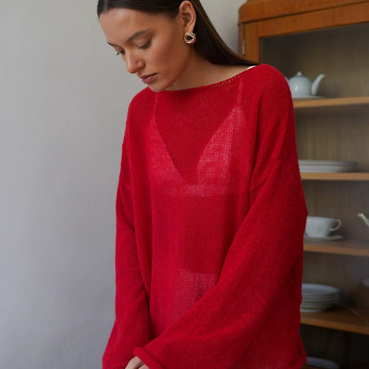 Aria Sheer Knit Pullover