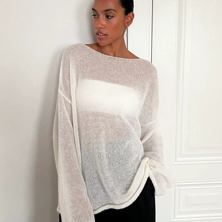 Aria Sheer Knit Pullover