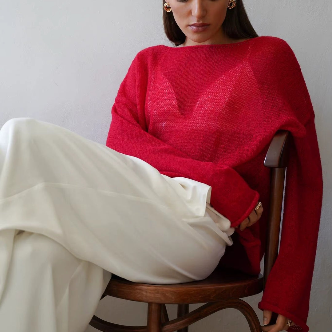 Aria Sheer Knit Pullover