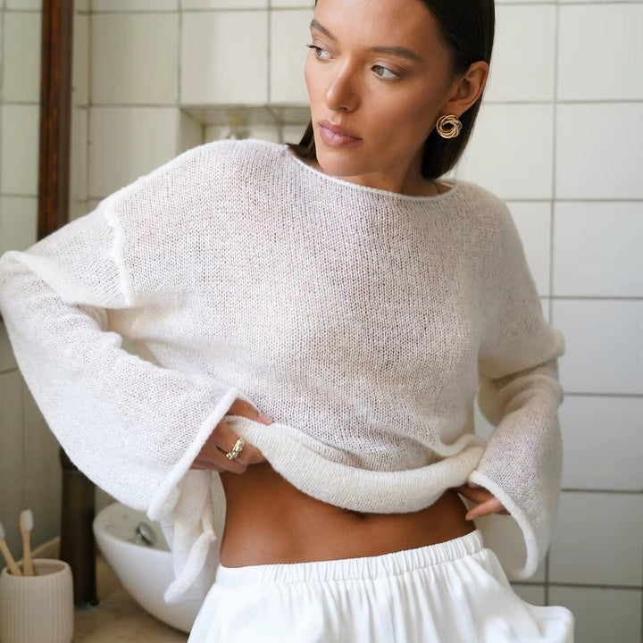 Aria Sheer Knit Pullover