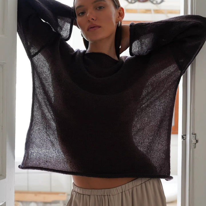 Aria Sheer Knit Pullover