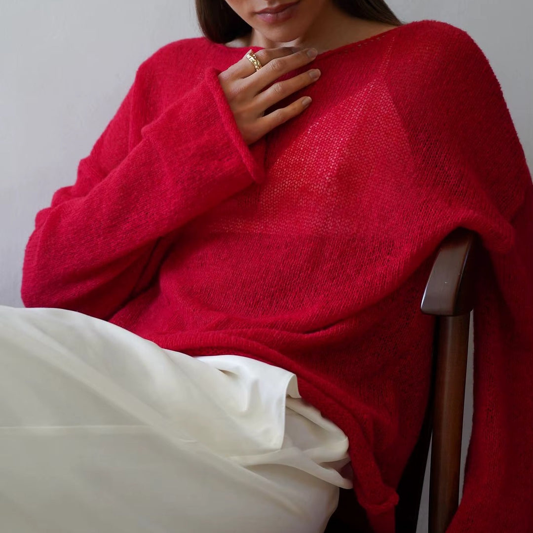 Aria Sheer Knit Pullover