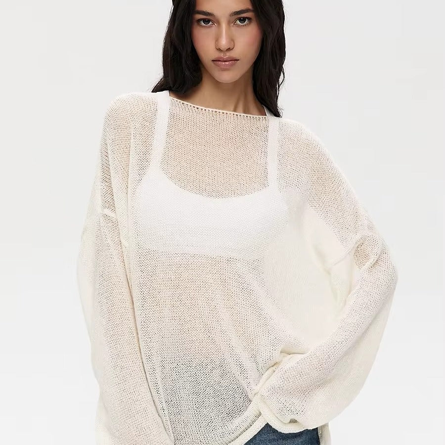 Aria Sheer Knit Pullover