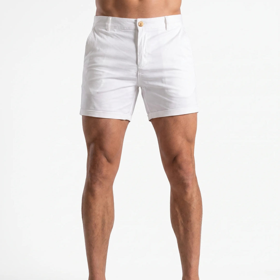 Deveraux Tailored Chino Shorts - Crisp White