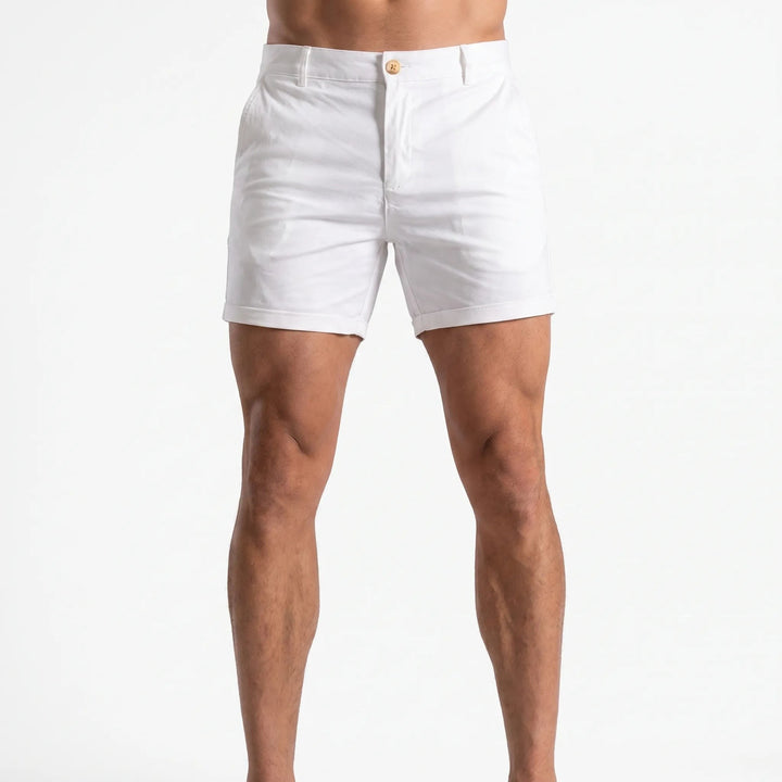 Deveraux Tailored Chino Shorts - Crisp White