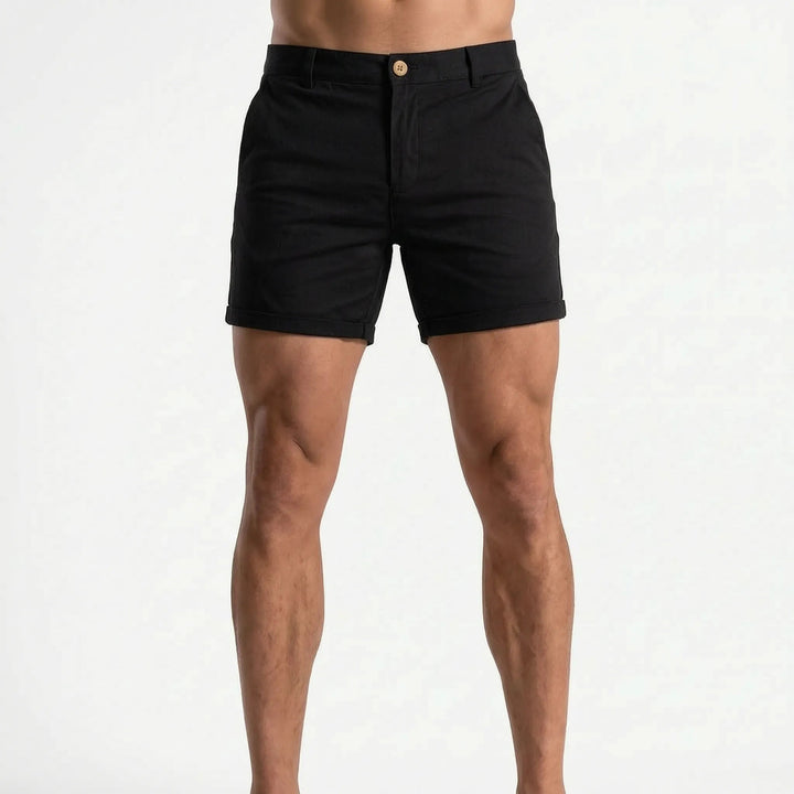 Deveraux Tailored Chino Shorts - Obsidian Black
