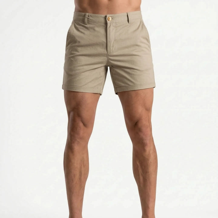 Deveraux Tailored Chino Shorts - Stone Beige