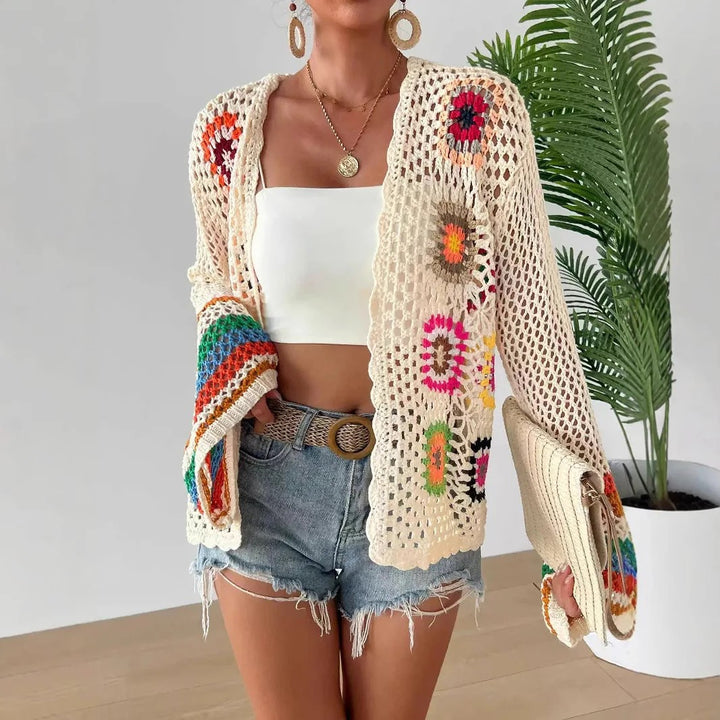 Elara Rainbow Crochet Cardigan
