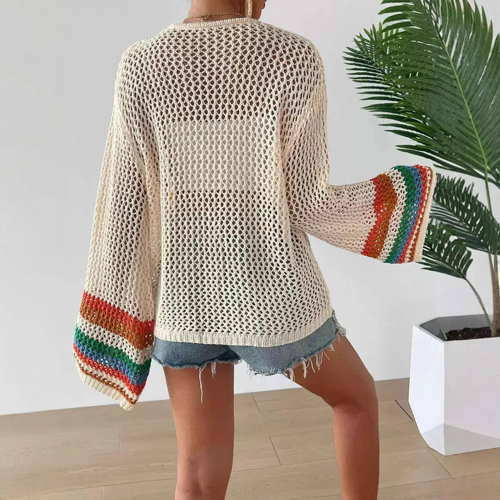 Elara Rainbow Crochet Cardigan