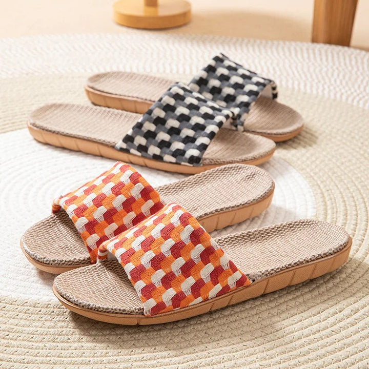 Serena Linen Slides