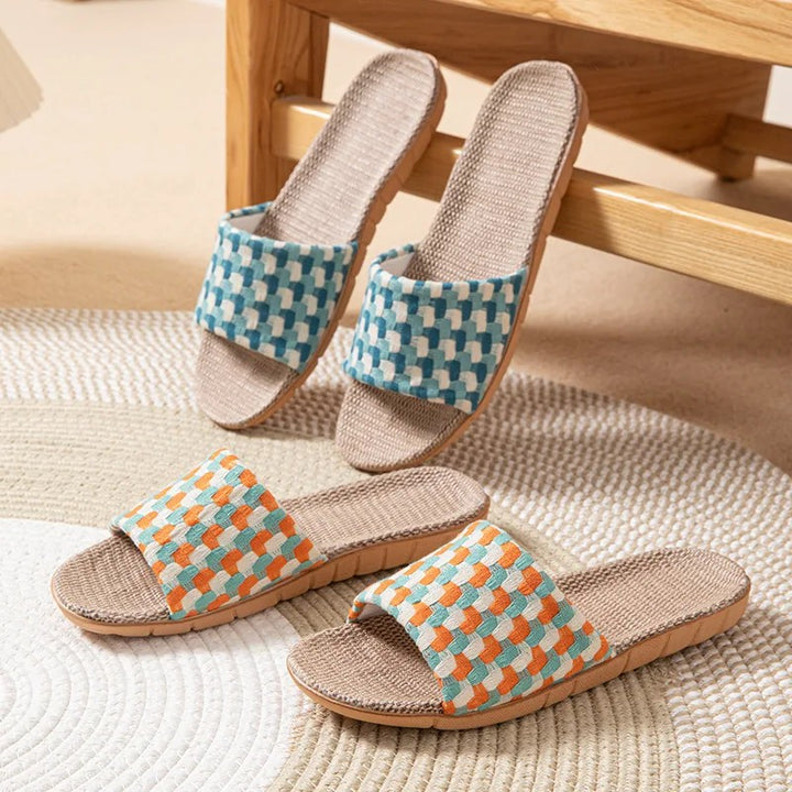 Serena Linen Slides