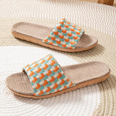 Serena Linen Slides - Ember