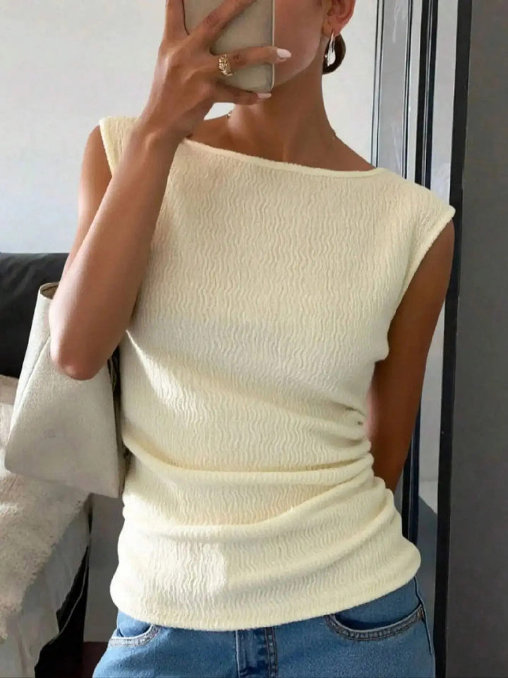 Evora Off-Shoulder Top - Beige
