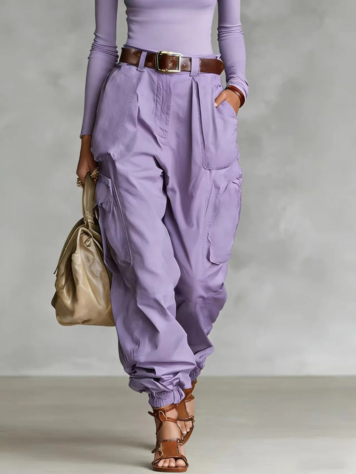 Evora Utility Cuffed Pants - Amethyst