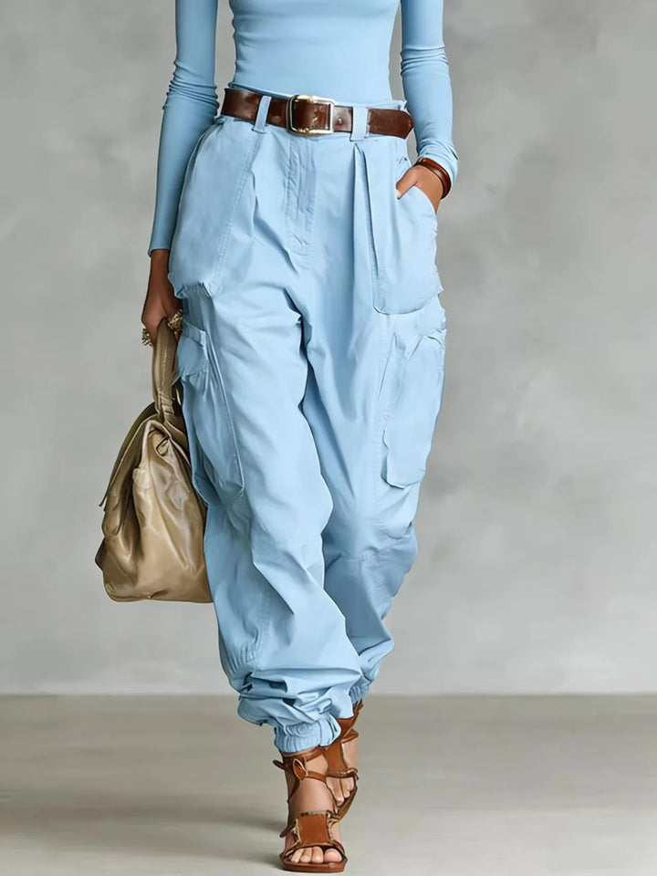 Evora Utility Cuffed Pants - Azure
