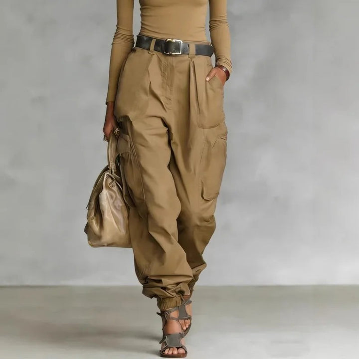 Evora Utility Cuffed Pants - Khaki