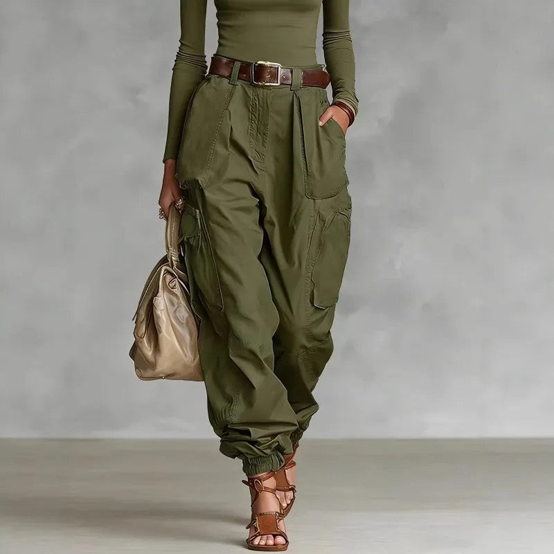 Evora Utility Cuffed Pants - Olive