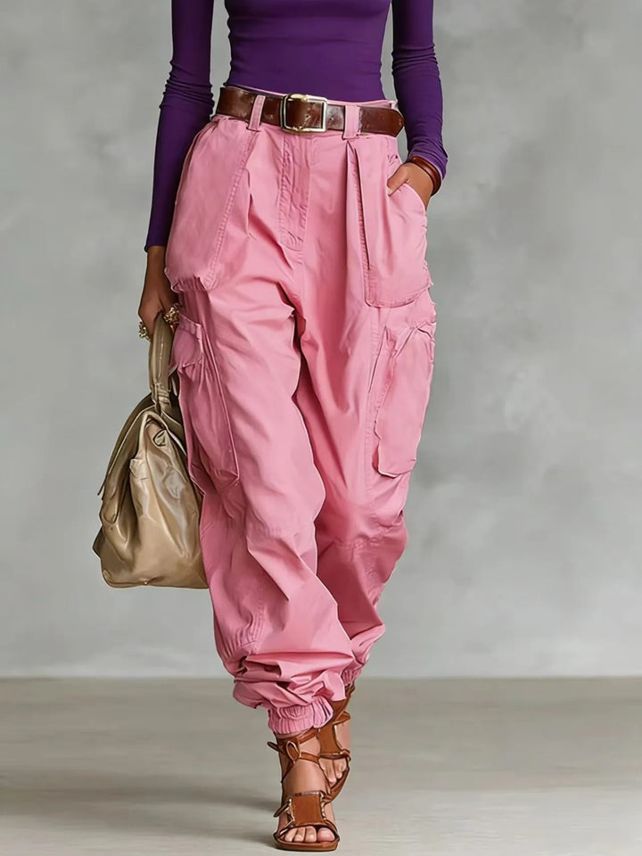 Evora Utility Cuffed Pants - Rosewater