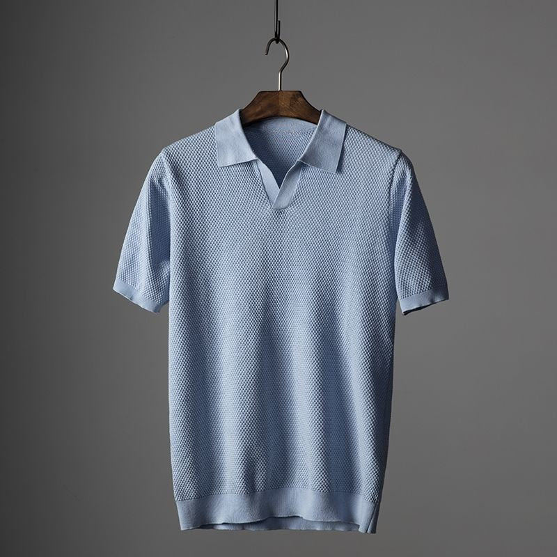 Florence Cotton Polo Shirt - Sky Blue
