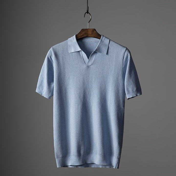 Florence Cotton Polo Shirt - Sky Blue