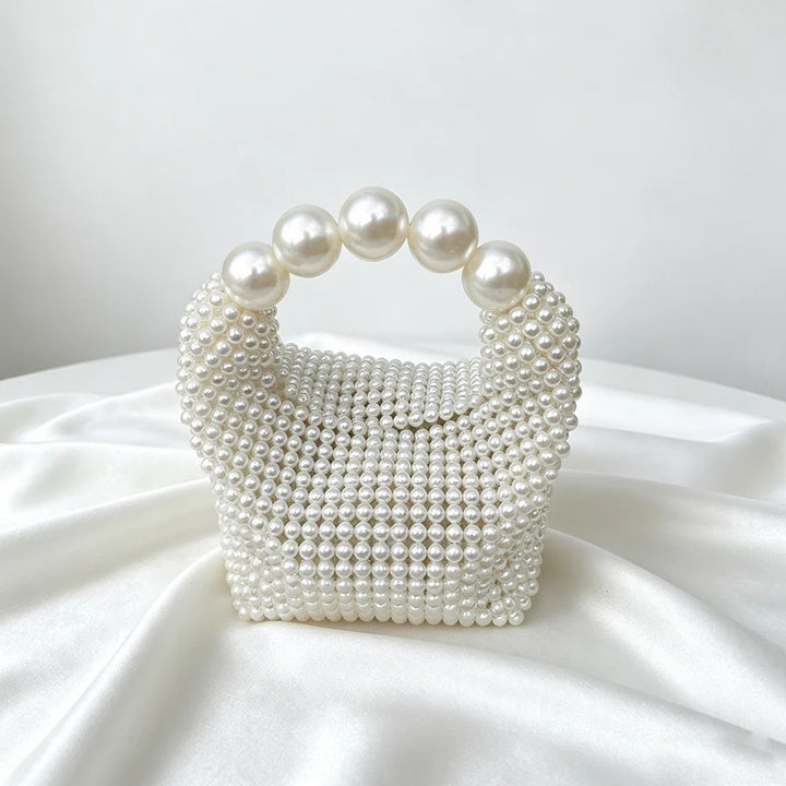 Fontaine Woven Bead Clutch - Pearl
