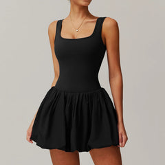 FormSculpt Topspin Tennis Dress - Onyx Black