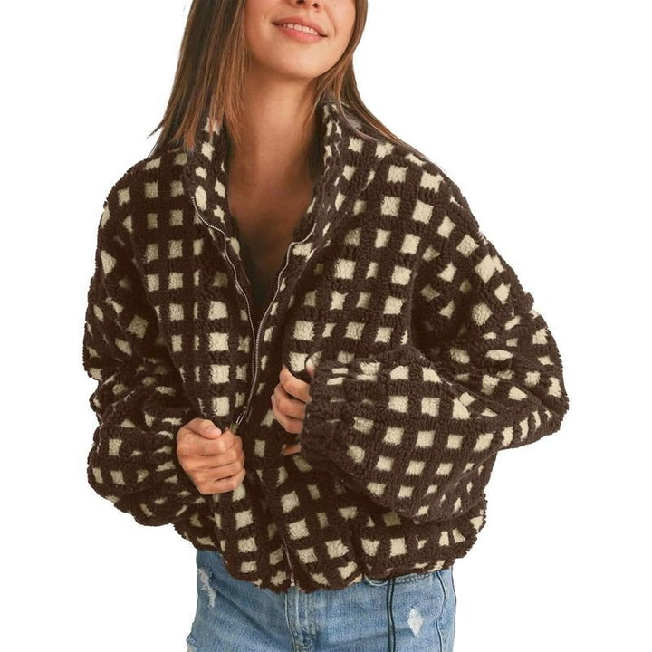 Gijon Check Fleece Jacket - Coffee Check (OUT OF STOCK)
