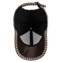 Vance Houndstooth Leather Cap