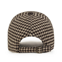 Vance Houndstooth Leather Cap