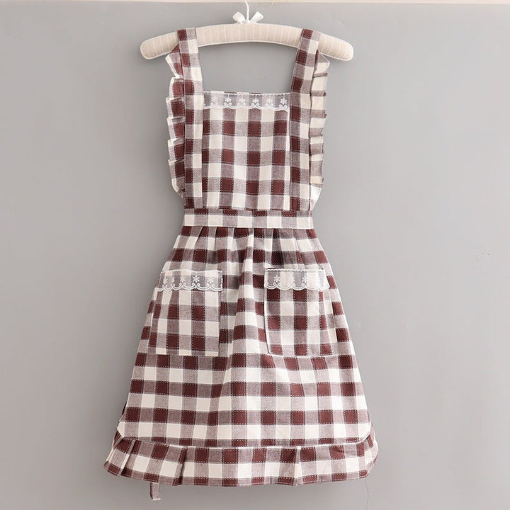 Hartwell Plaid Apron - Saddle