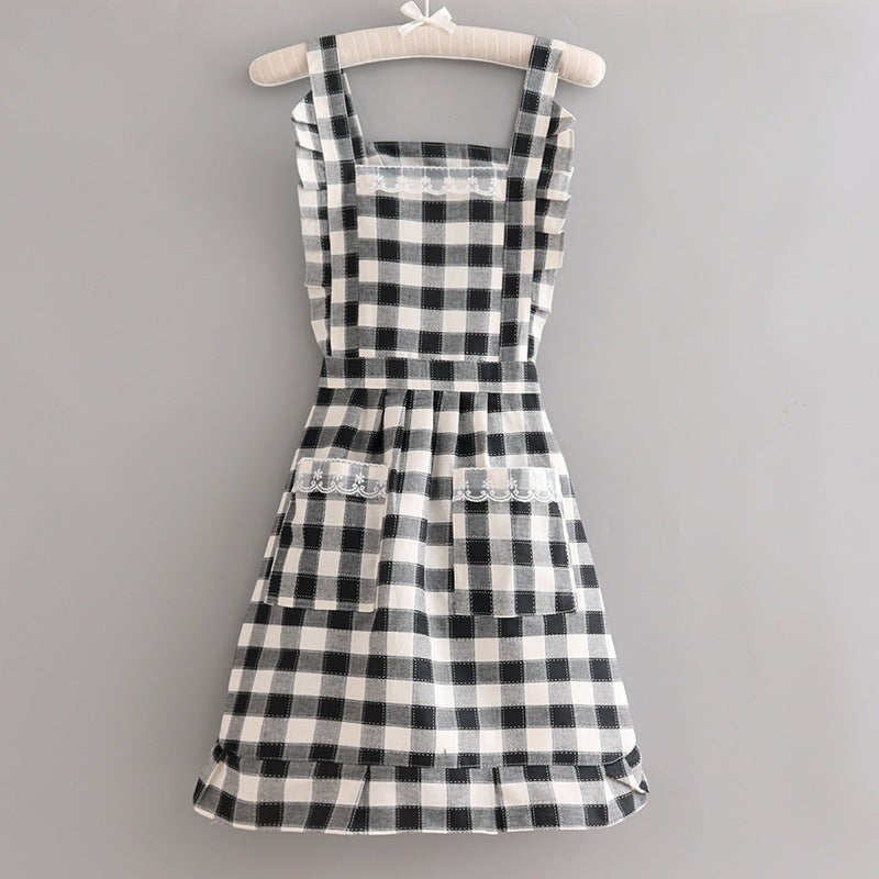 Hartwell Plaid Apron - Ebony
