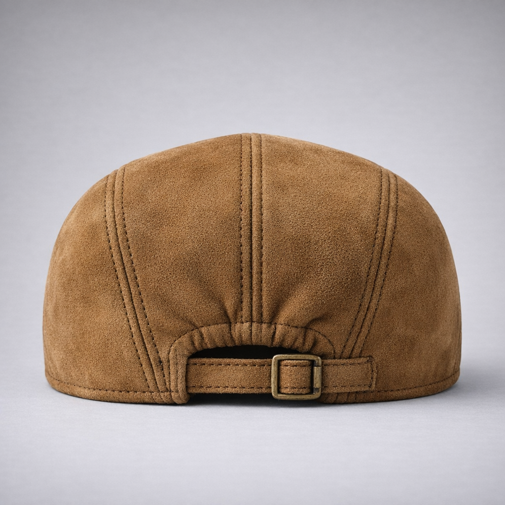 Garrick Heritage Suede Ivy Hat — rear view with adjustable buckle strap