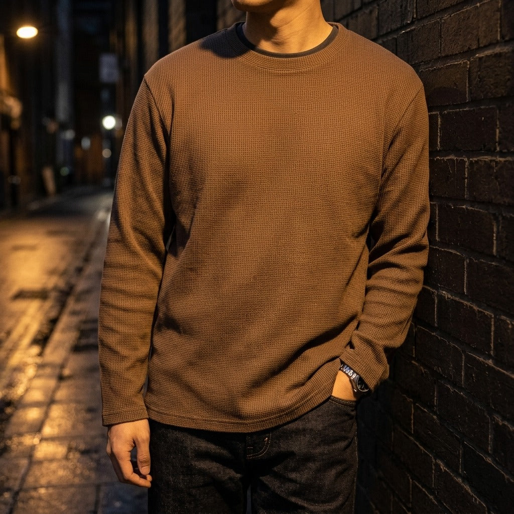 Heavyweight Long-Sleeve Shirt (260G) - Coffee