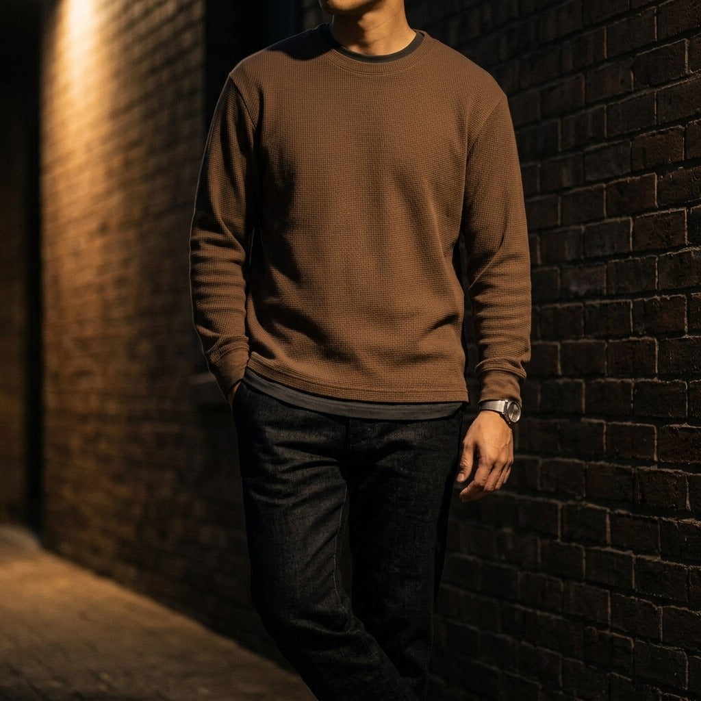 Heavyweight Long-Sleeve Shirt (260G) - Coffee