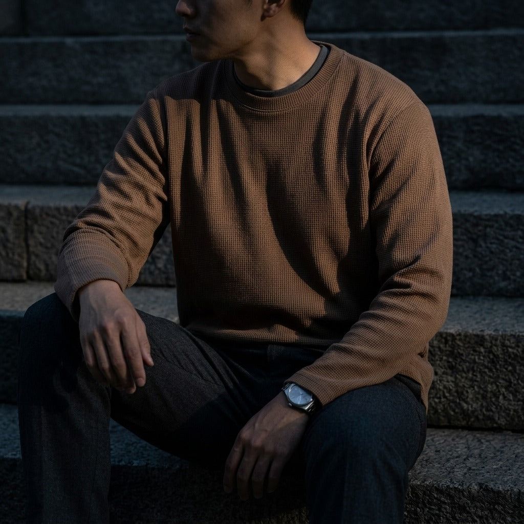 Heavyweight Long-Sleeve Shirt (260G) - Coffee