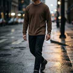 Heavyweight Long-Sleeve Shirt (260G) - Coffee