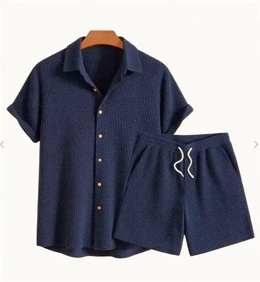 Horizon Loose Shorts Set - Azure