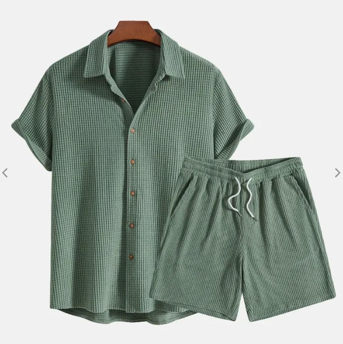 Horizon Loose Shorts Set - Olive