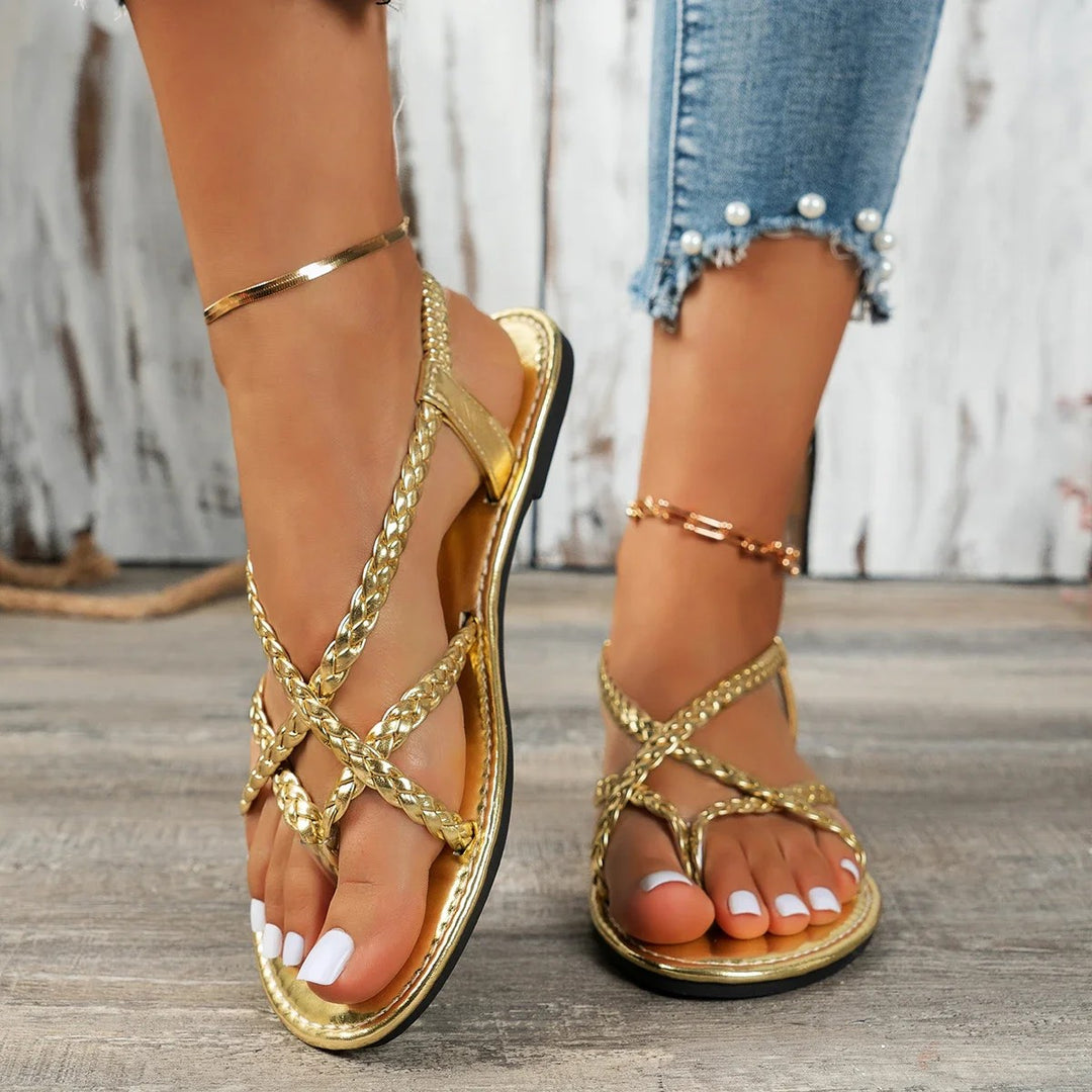 Ischia Woven Flat Sandals