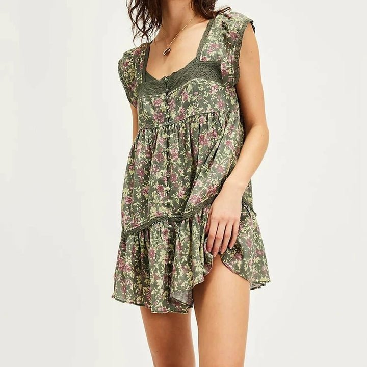 Siena Square Neck Dress - Terracotta