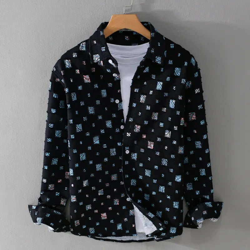 Siena Frayed Denim Shirt - Black