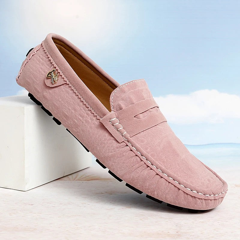 Kensington Leather Driving Loafers - Pastel Pink