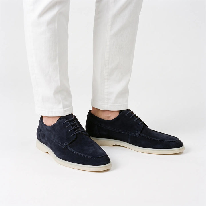 Kensington Leather Lace-Up Shoes - Navy Blue