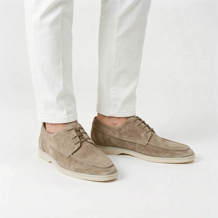 Kensington Leather Lace-Up Shoes - Stone Beige