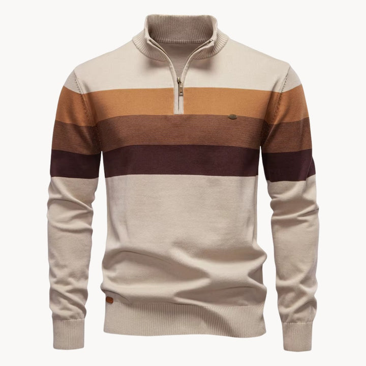 Lazio Knit Quarter Zip Sweater - Desert Sand
