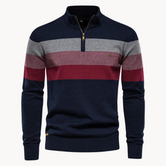 Lazio Knit Quarter Zip Sweater - Denim Blue