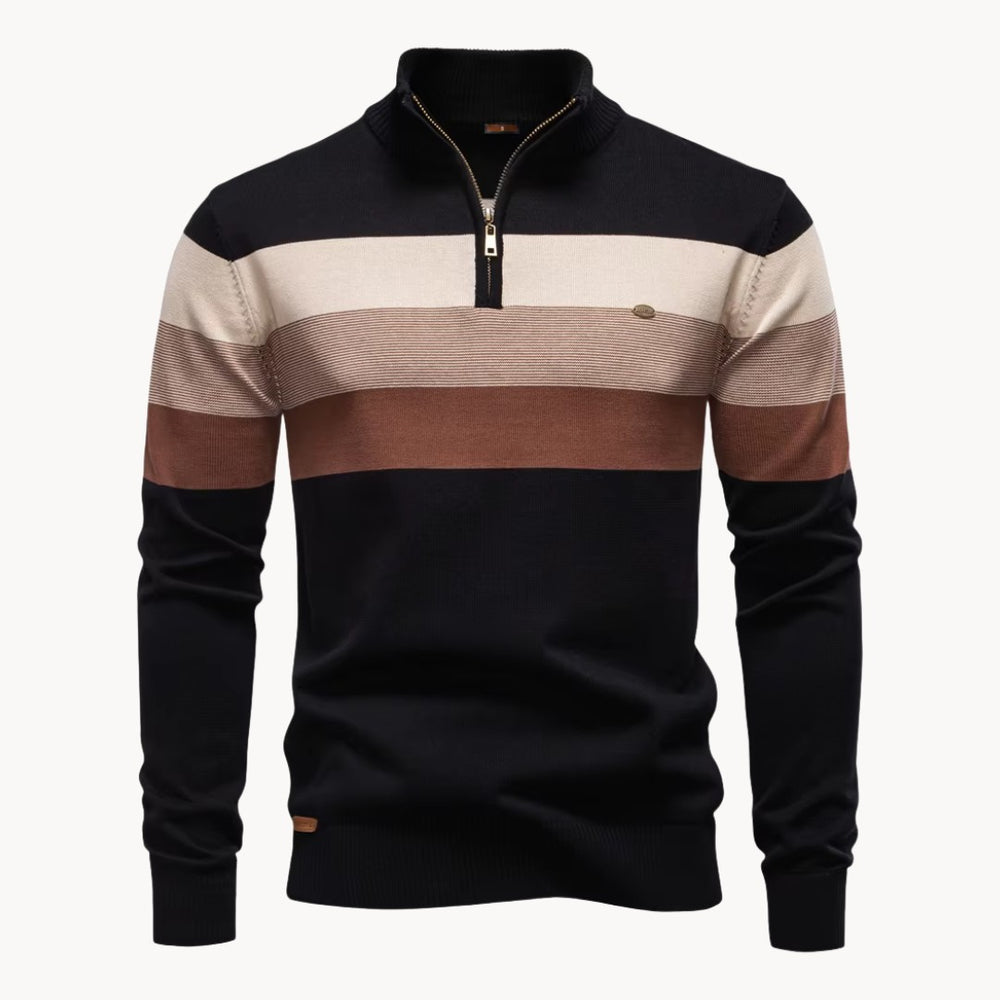 Lazio Knit Quarter Zip Sweater - Espresso