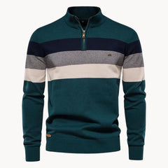 Lazio Knit Quarter Zip Sweater - Forest Teal